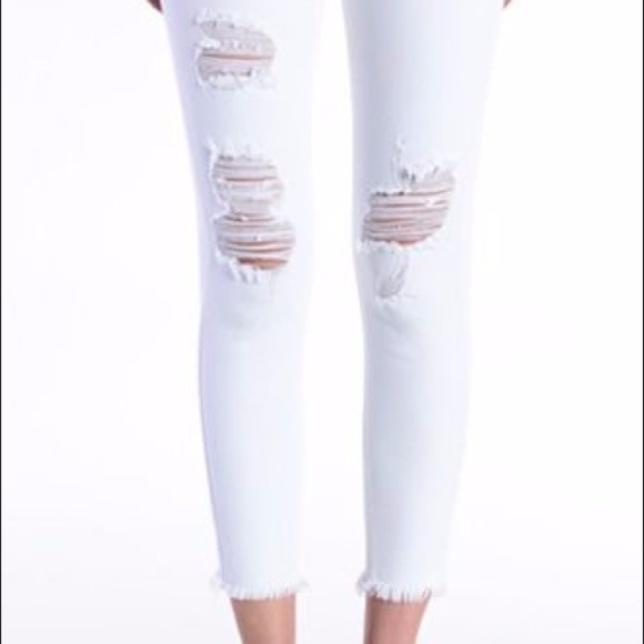 NWT White Distressed Skinny Jeans Size 26 - Picture 2 of 4